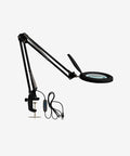 Lámpara de aumento de 5" con pinza – 5 dioptrías, modos de luz ajustables para trabajos de detalle, negra