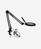 Lámpara de aumento de 5" con pinza – 5 dioptrías, modos de luz ajustables para trabajos de detalle, negra