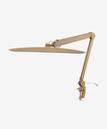 20” Wide Head LED Desk Lamp with Clamp – 2200 Lumens Task Light for Home Office & Crafts, Brown Wood