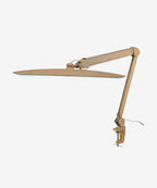 20” Wide Head LED Desk Lamp with Clamp – 2200 Lumens Task Light for Home Office & Crafts, Brown Wood