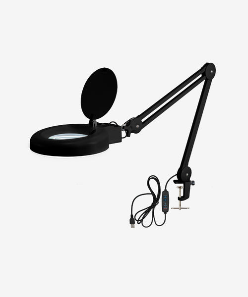 LED Magnifying Lamp with Clamp, 5 Diopter,  Desk Lamp Magnifier Light for Crafts, Painting & Hobbies - Black