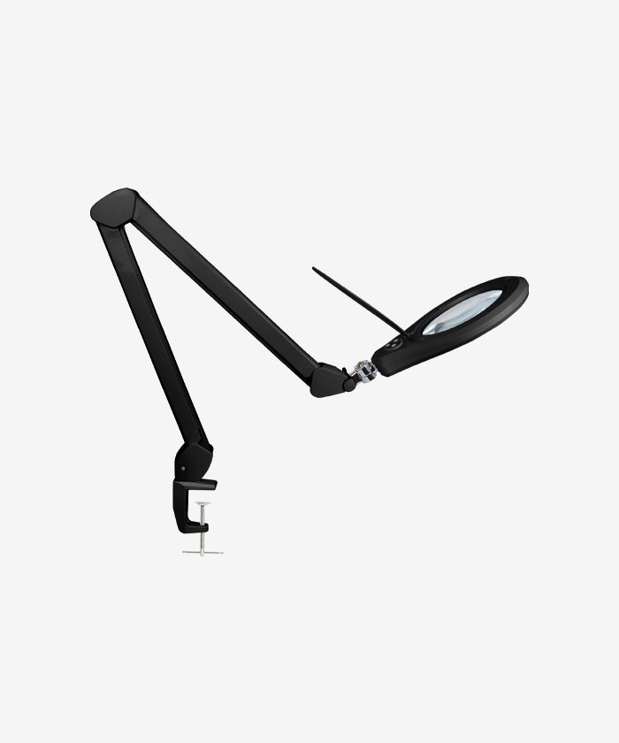 6" Glass Lens LED Magnifying Lamp – Non-polar Dimming Light for Sewing & Jewelry Making, Black