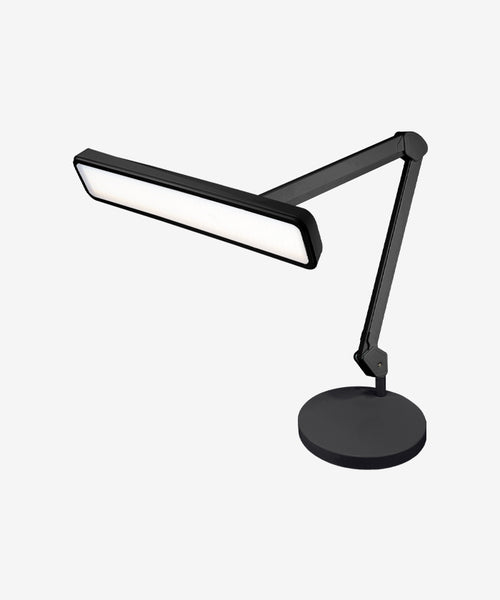 22” Wide Shade XL 2,500 Lumens LED Desk Lamp with Base, Dimmable Computer Light, Adjustable Desk Light for Home, Office, Crafts, Nails & Hobbies - Black