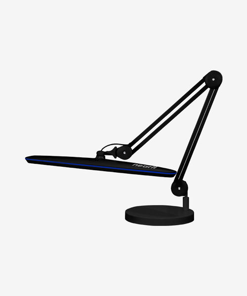 23” Wide Shade XL LED Desk Lamp with Base – 2,200 Lumens, Dimmable, Adjustable for Home, Office, Crafts, Nails & Hobbies – Black