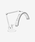 Half Moon Swing Arm Table Lamp with Base, 2500 Lumens & 5 Light Modes - White