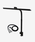 14” Wide LED Desk Lamp with Timer & Charging Port, Touch & Knob Controls, Black