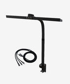 14” Wide LED Desk Lamp with Timer & Charging Port, Touch & Knob Controls, Black