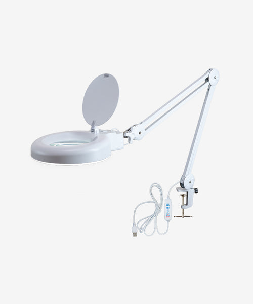 LED Magnifying Lamp with Clamp, 5 Diopter, Dimmable - White