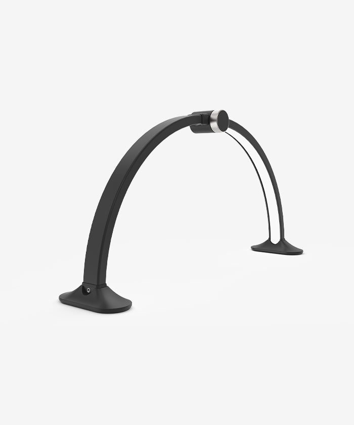 3,360 Lumens LED Half Moon Lamp for Nail Techs – 3 CCT Color Modes, Touch & Knob Control, LCD Display - Black