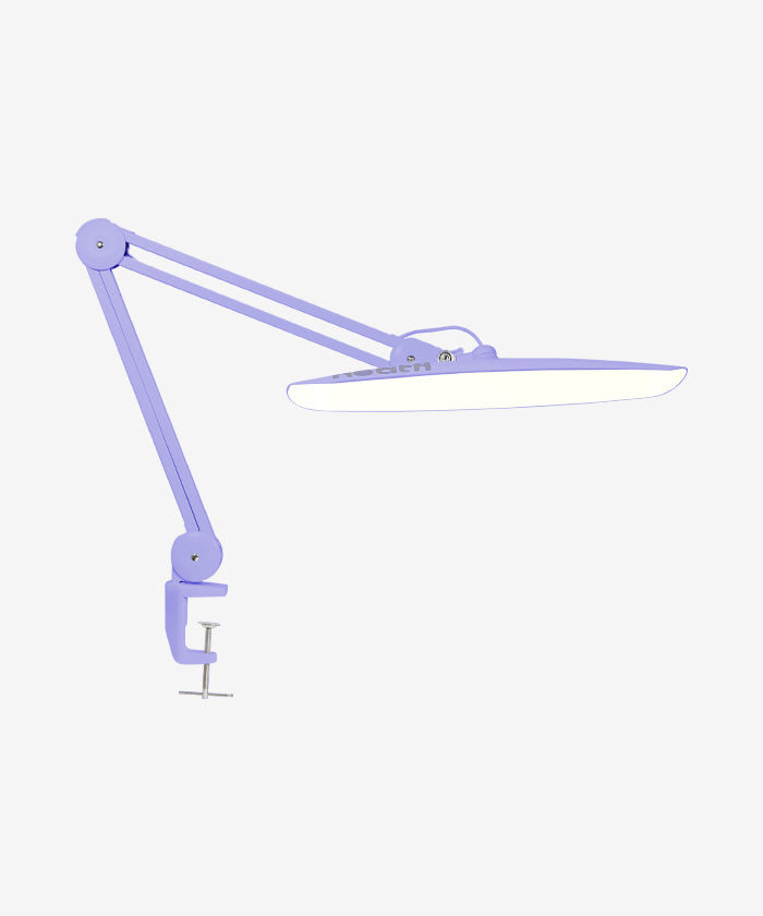 20” LED Desk Lamp with Clamp – Wide Shade XL, 2,200 Lumens, 3 Color Temperature Modes, Dimmable, Adjustable for Home, Office & Crafts – Lavender