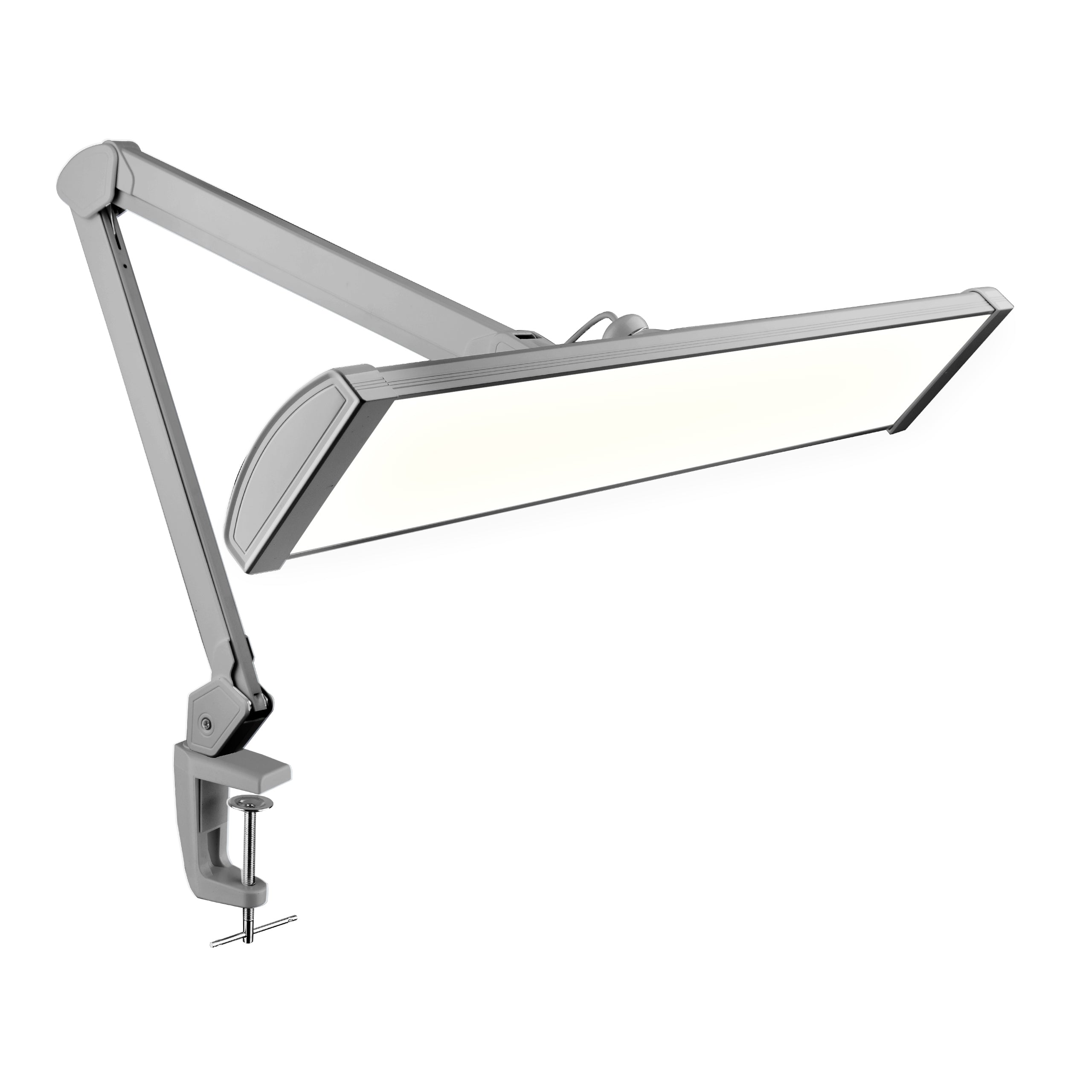 3500 Lumens LED Desk Lamp with Clamp – 26" Ultra-Wide, 3 Light Modes, Touch Control Light, Silver