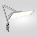 Lampe de bureau LED à pince 3500 lumens – Ultra-large 66 cm, 3 modes d'éclairage, contrôle tactile, argenté