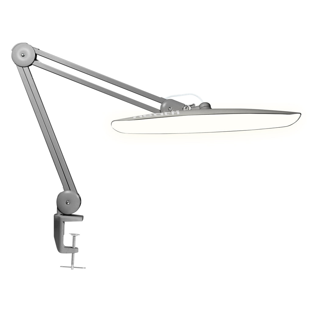 2200 Lumens LED Desk Lamp with Clamp – 20” Wide Shade, 3 Light Modes, Dimmable Task Light, Silver