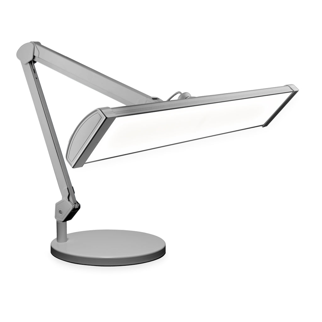 Lámpara de escritorio LED de 3500 lúmenes con base – 26" ultra ancha, 3 modos de luz, luz con control táctil, blanca