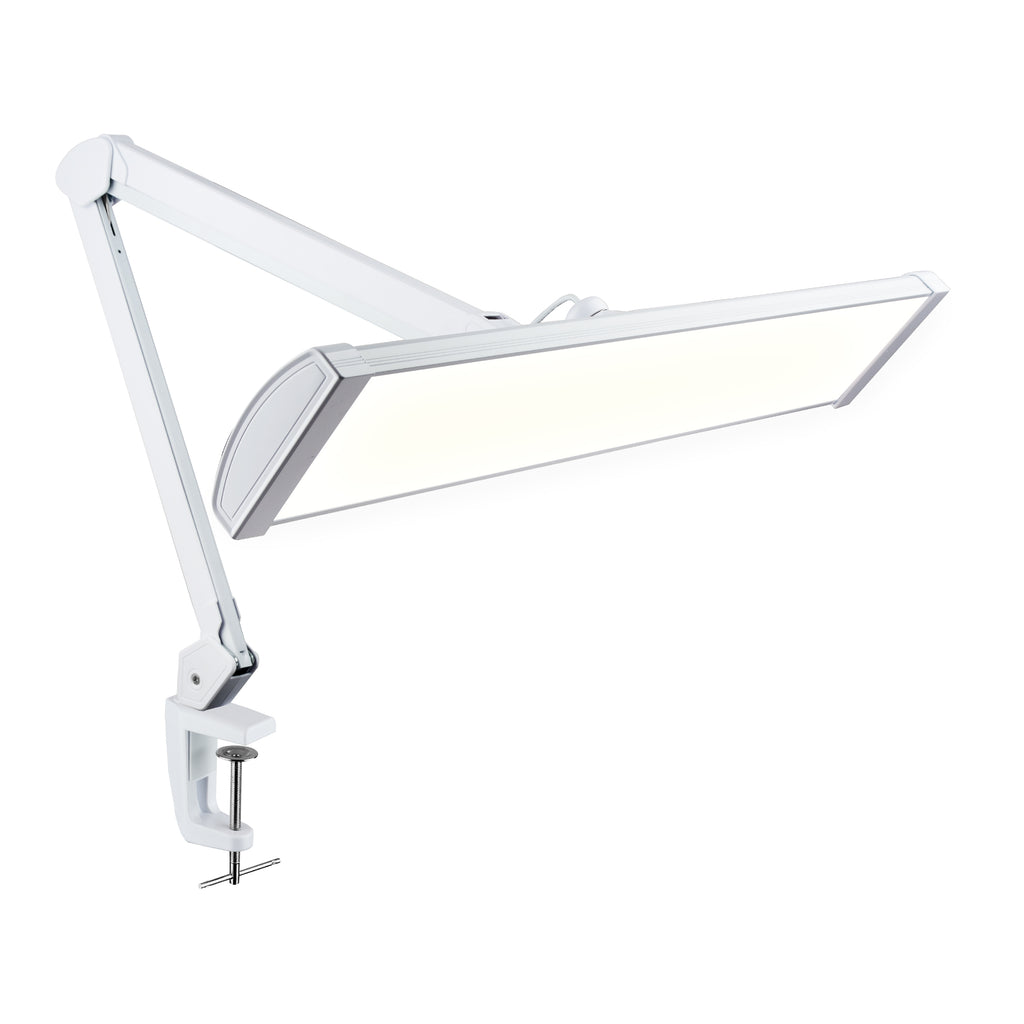 3500 Lumens LED Desk Lamp with Clamp – 26" Ultra-Wide, 3 Light Modes, Touch Control Light, White