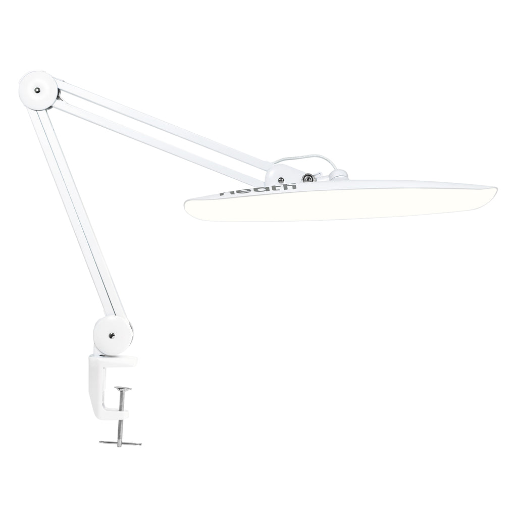 Lámpara de escritorio LED de 2200 lúmenes con abrazadera – Pantalla ancha de 20”, 3 modos de luz, luz de trabajo regulable, blanca