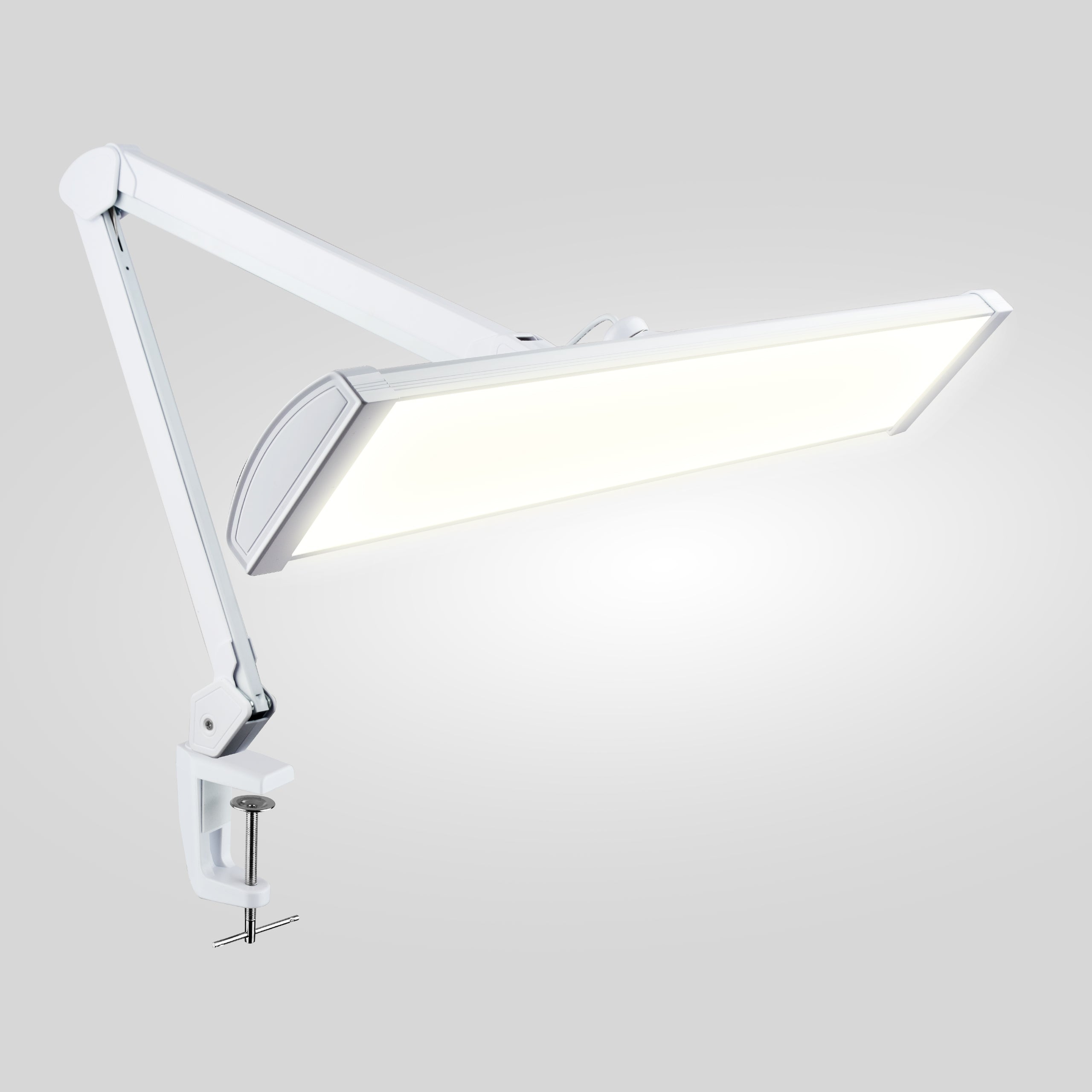 3500 Lumens LED Desk Lamp with Clamp – 26" Ultra-Wide, 3 Light Modes, Touch Control Light, White