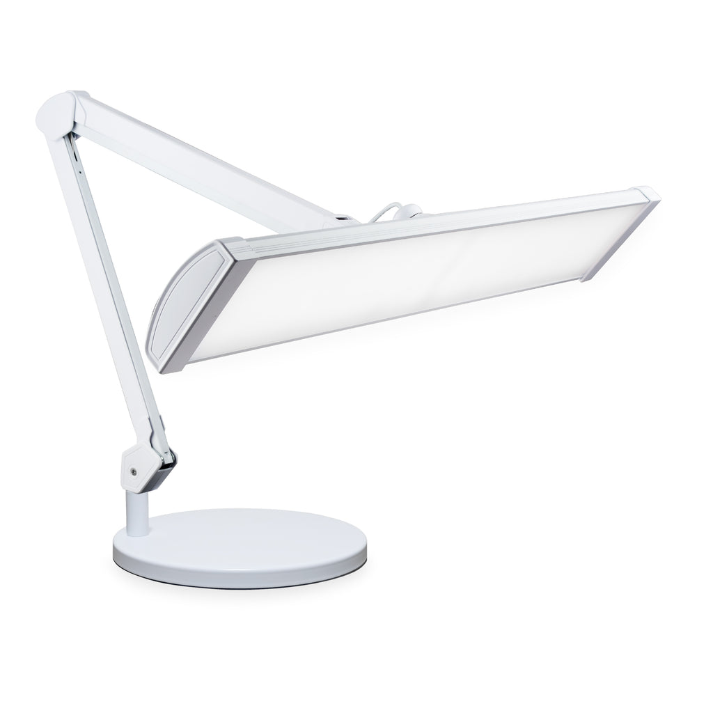 3500 Lumens LED Desk Lamp – 26” Ultra-Wide Shade, Non-Flickering Task Light with Base, White