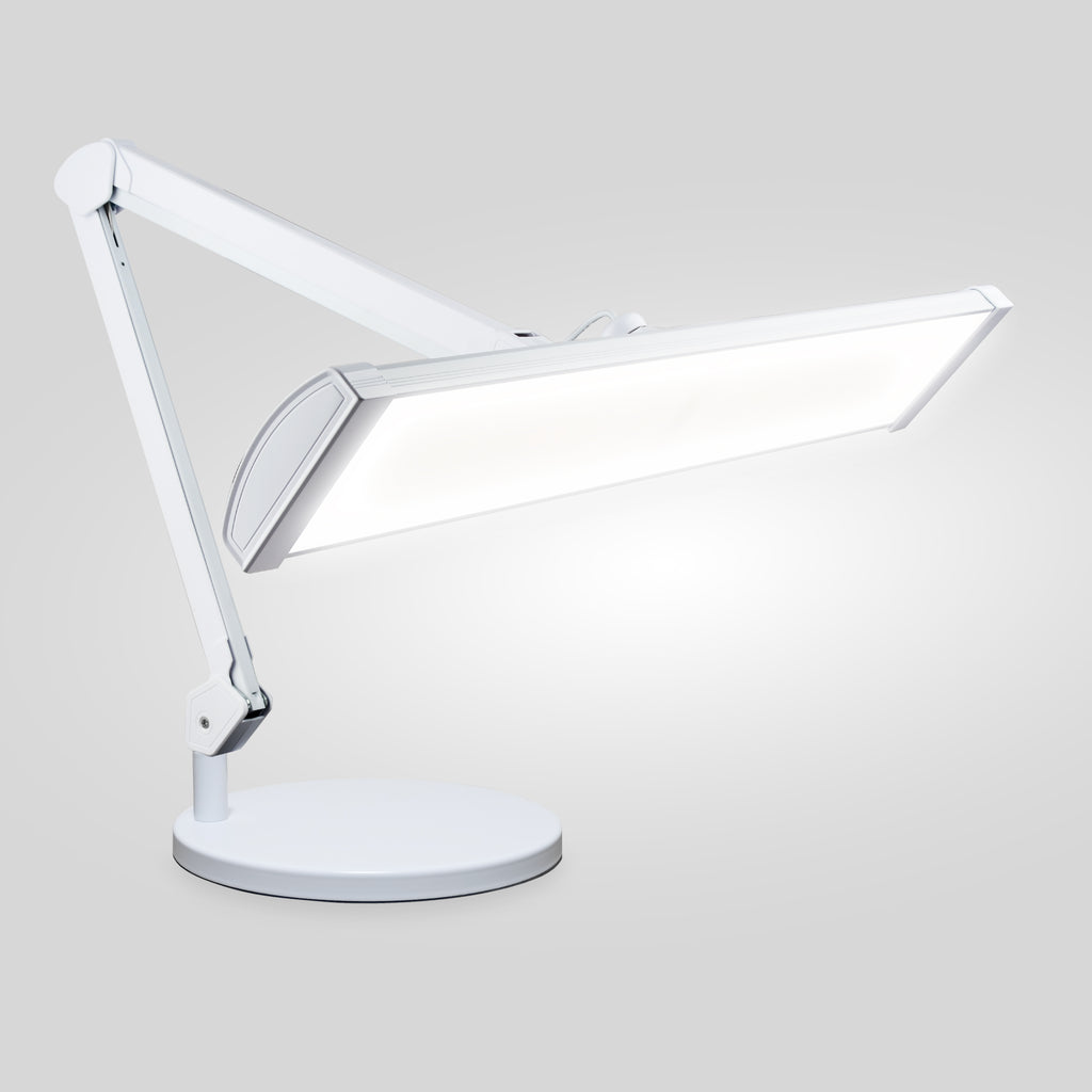 3500 Lumens LED Desk Lamp – 26” Ultra-Wide Shade, Non-Flickering Task Light with Base, White