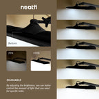 3500 Lumens LED Desk Lamp – 26” Ultra-Wide Shade, Non-Flickering Task Light with Clamp, Black