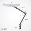 20” Wide Shade XL LED Desk Lamp with Clamp, 2200 Lumens, Dimmable – Gray Wood