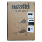 Cochecito plegable para mascotas (perros y gatos), capacidad de 15 kg, ruedas delanteras giratorias 360°, plegado con un solo clic, sistema de freno, correas y ganchos de seguridad, acolchado extraíble y lavable, y portavasos (gris)