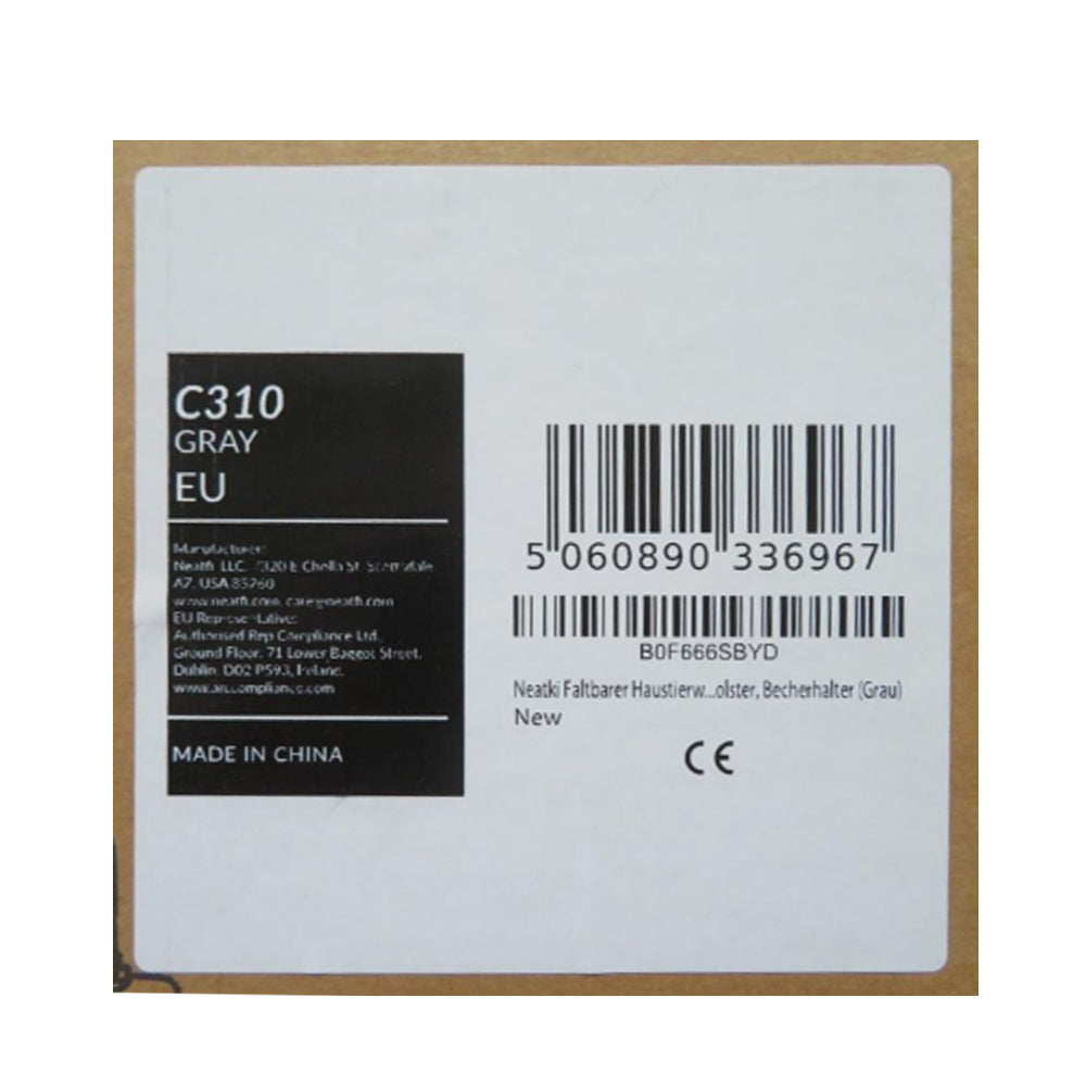 Foldable Pet Stroller for Dogs and Cats, 33 lbs Capacity, 360° Swivel Front Wheels, One-Click Fold, Brake System, Leash &amp; Lock Clips, Removable Washable Padding, and Cup Holder (Gray)