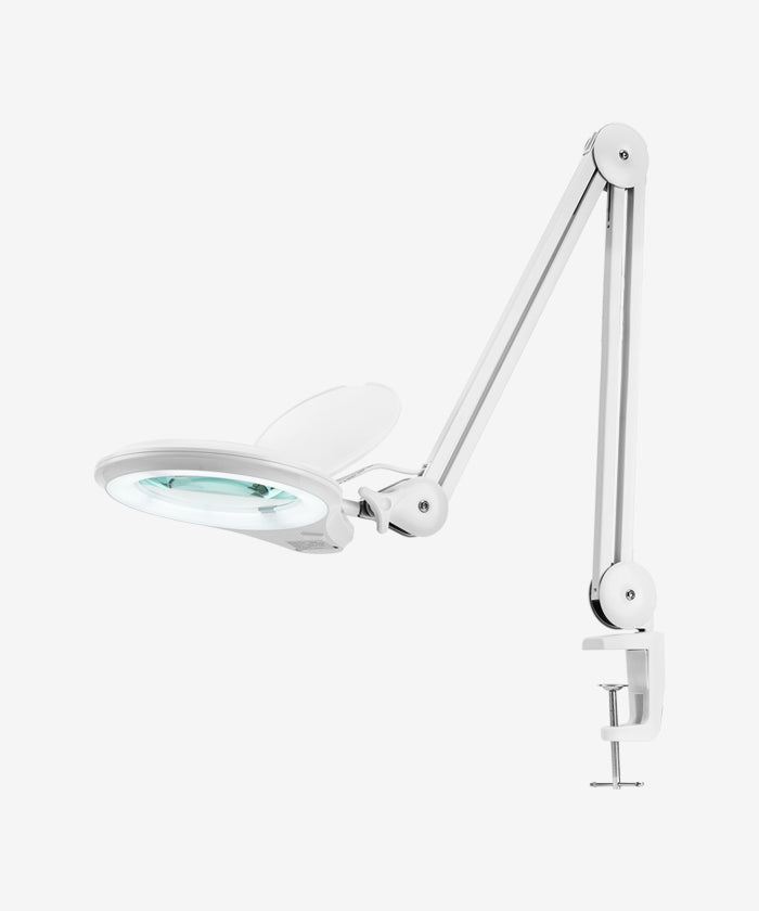 Bifocals 1,200 Lumens Super LED Magnifying Lamp with Clamp - White