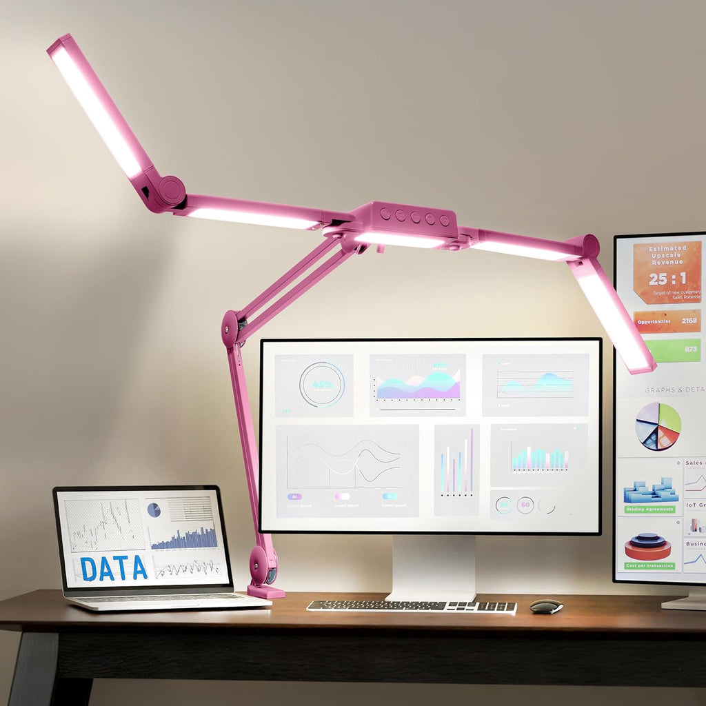 LED Desk Lamp, Adjustable Color Temperature, Task Lamp for Home, Office & Workbench - White
