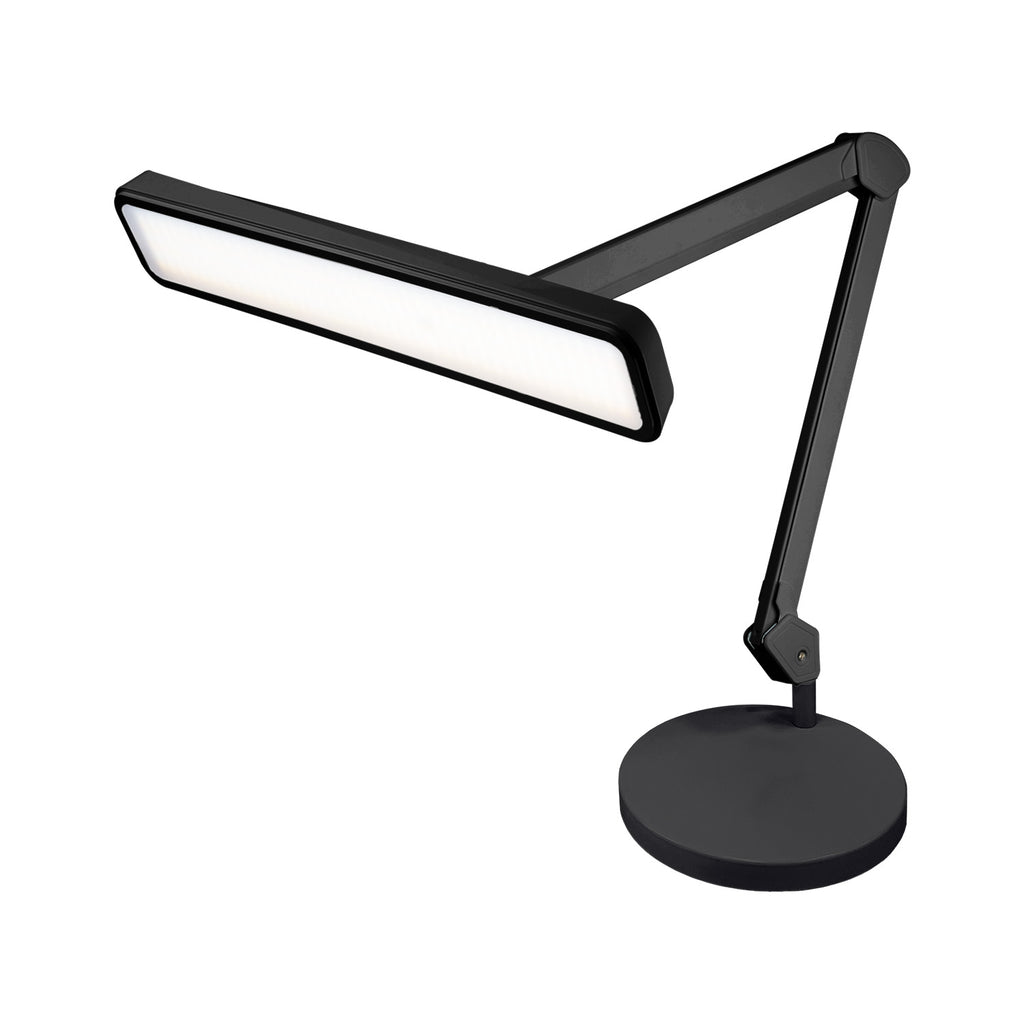 22” Wide Shade LED Desk Lamp with Base – 2500 Lumens Task Light for Workbench & Crafts, Black