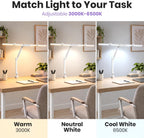 Lampe de travail Elite 2260 lumens avec pince – 22" de large, 3 modes de couleur pour les ongles et l'artisanat, Noir