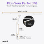 Lampe de travail Elite 2260 lumens avec pince – 22" de large, 3 modes de couleur pour les ongles et l'artisanat, Noir
