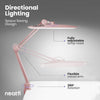 20” Wide Shade XL LED Desk Lamp with Clamp,2200 Lumens, Dimmable – Rose Gold