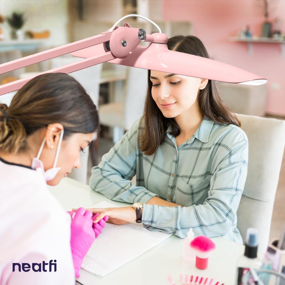 20” Wide Shade XL LED Desk Lamp with Clamp,2200 Lumens, Dimmable – Rose Gold