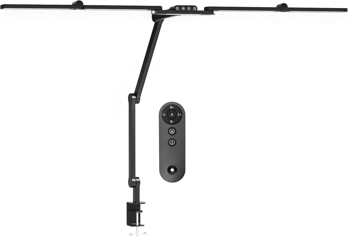 Lampe de travail Elite 2260 lumens avec pince – 22" de large, 3 modes de couleur pour les ongles et l'artisanat, Noir