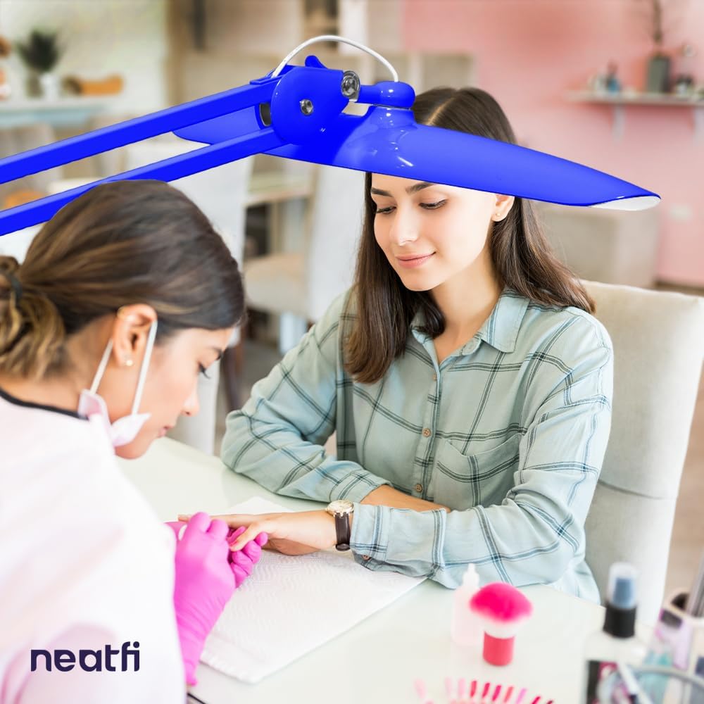 20” Wide Shade XL LED Desk Lamp with Clamp, 2200 Lumens, Dimmable – Sapphire Blue