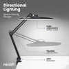 20” Wide Shade XL LED Desk Lamp with Clamp, 2200 Lumens, Dimmable – Space Gray