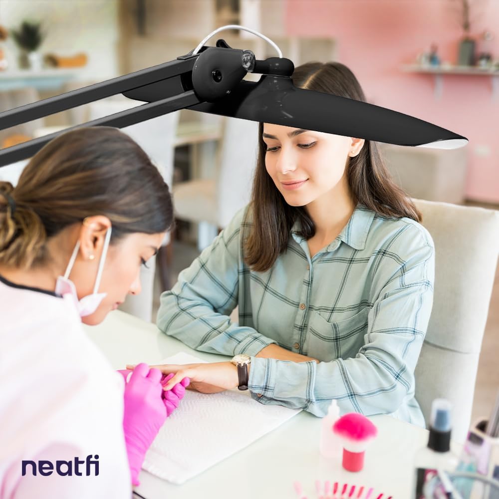 20” Wide Shade XL LED Desk Lamp with Clamp, 2200 Lumens, Dimmable – Space Gray