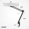 20” Wide Shade XL LED Desk Lamp with Clamp, 2200 Lumens, Dimmable – Space Gray