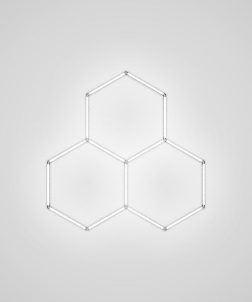 3 Hexagon Garage Lights for Car Detailing, Barber Shop, Beauty Salon & Gyms - Cool White