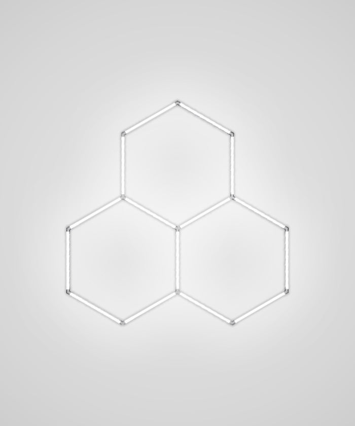 3 Hexagon 9,000 Lumens LED Ceiling Light – IP54 Rated Shop Lighting for Car Detailing, Cool White