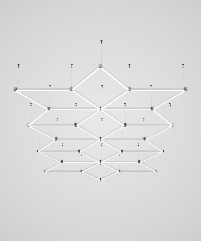 Snowflake Pattern LED Ceiling Light with Hanging Kit for Auto Shops, Salons & Gyms, Cool White