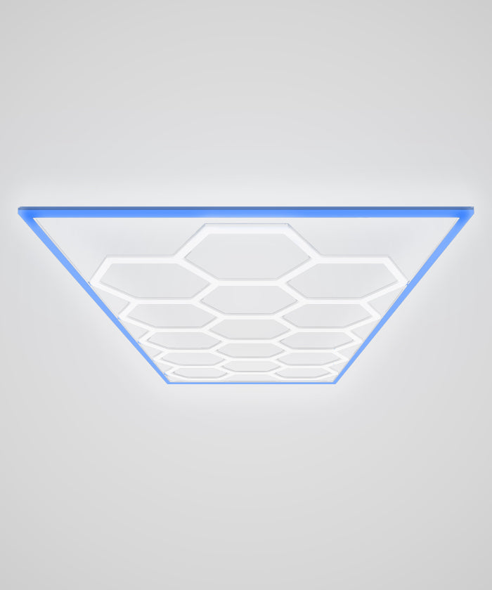 15 Hexagon Grids LED Car Garage Light with 3 Power Cables