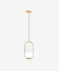 Oval Modern Pendant Light 8x16 Inches - Gold