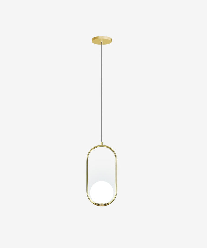 Oval Modern Pendant Light 8x16 Inches - Gold