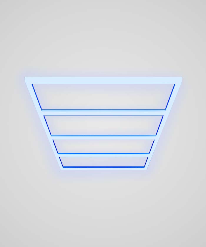 4 Panels LED Ceiling Light – 31,680 Lumens Ultra-Bright for Auto Shops, Warehouse & Gyms, Blue