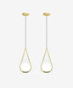 Twin Raindrop Pendant Light 8x20 Inches - Gold, Set of 2