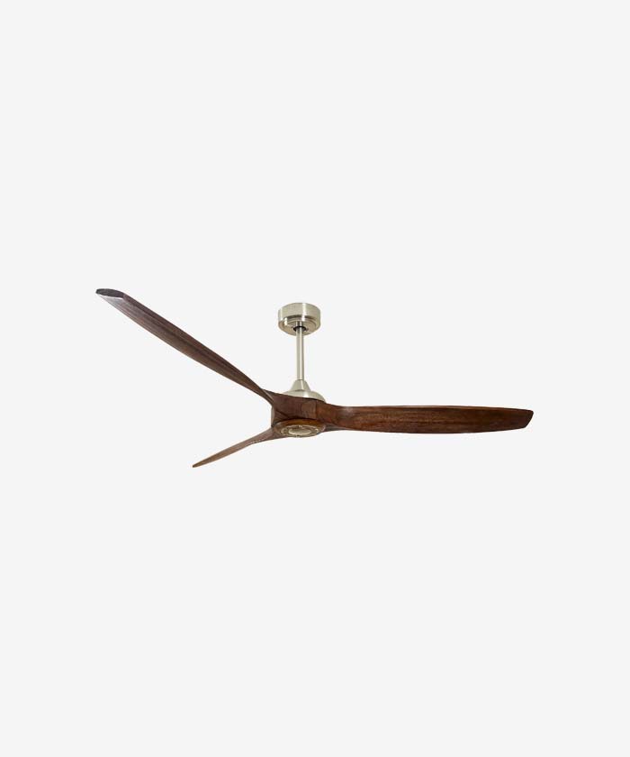 60-inch Reversible Ceiling Fan, 3 Solid Wood Blades, 6-Speed Setting, Downrod, Remote Control- Light Wood