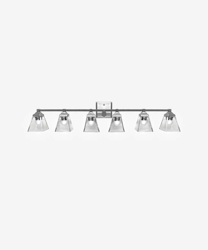 45" Contemporary Vanity Lights for Bathroom and Living Room - Nickel, 6 Heads