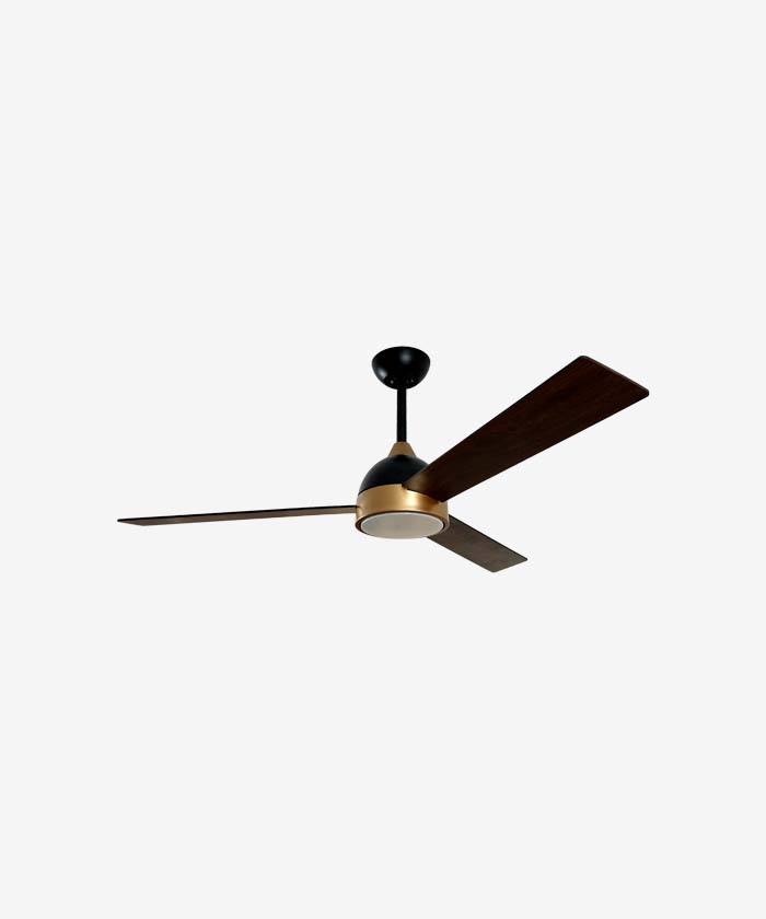 52-inch Nordic Ceiling Fan with LED Light Indoor & Outdoor Fan Down Rod - Black